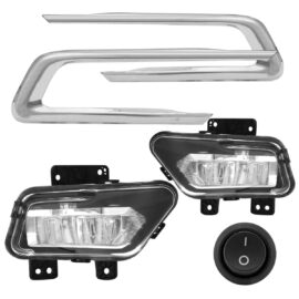 KIT FAROL DE MILHA TORO 2022> MOLDURA CROMO BOTÃO TIC TAC SEM LED