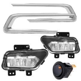 KIT FAROL DE MILHA TORO 2022> MOLDURA CROMO BOTÃO UNIVERSAL COM LED